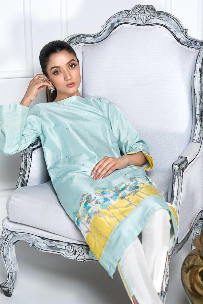 Hana | Eclectic Ready to Wear | Blue Lagoon - by - Libasekhas UK - Registered Vendor of : Hana - 100% Original Designer Dresss