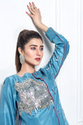 Hana | Eclectic Ready to Wear | Cerulian Spark - by - Libasekhas UK - Registered Vendor of : Hana - 100% Original Designer Dresss