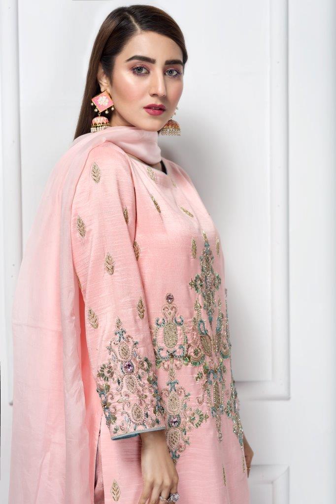 Hana | Eclectic Ready to Wear | Pink Vine - by - Libasekhas UK - Registered Vendor of : Hana - 100% Original Designer Dresss
