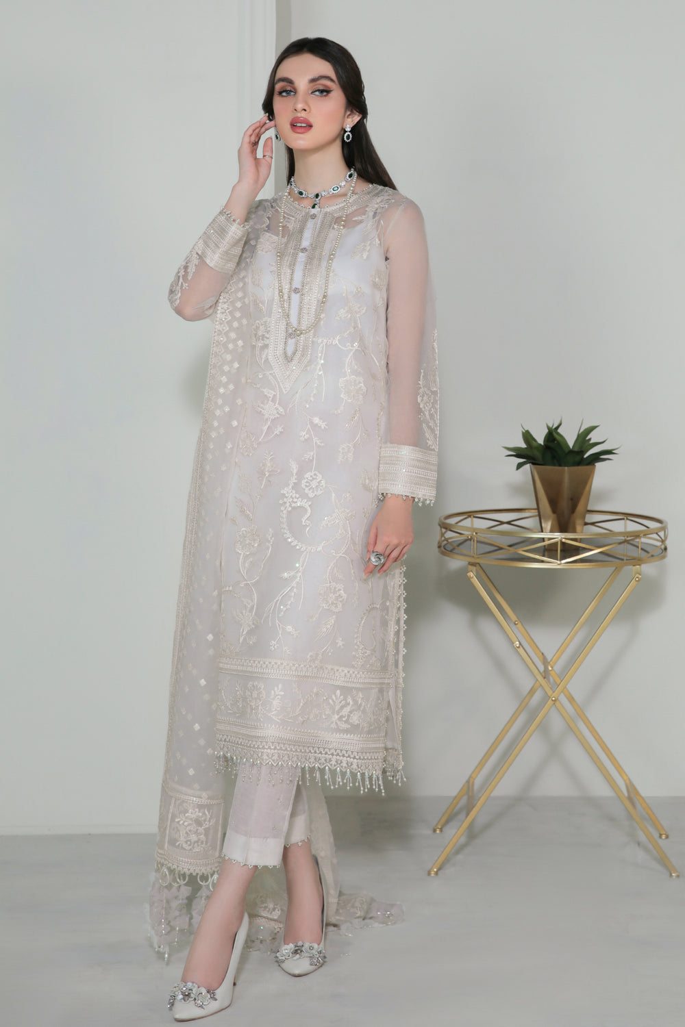 Baroque | Formals Collection | EMBROIDERED ORGANZA UF-186 - by Libasekhas UK - Registered Vendor of : Baroque - 100% Original Designer Dress