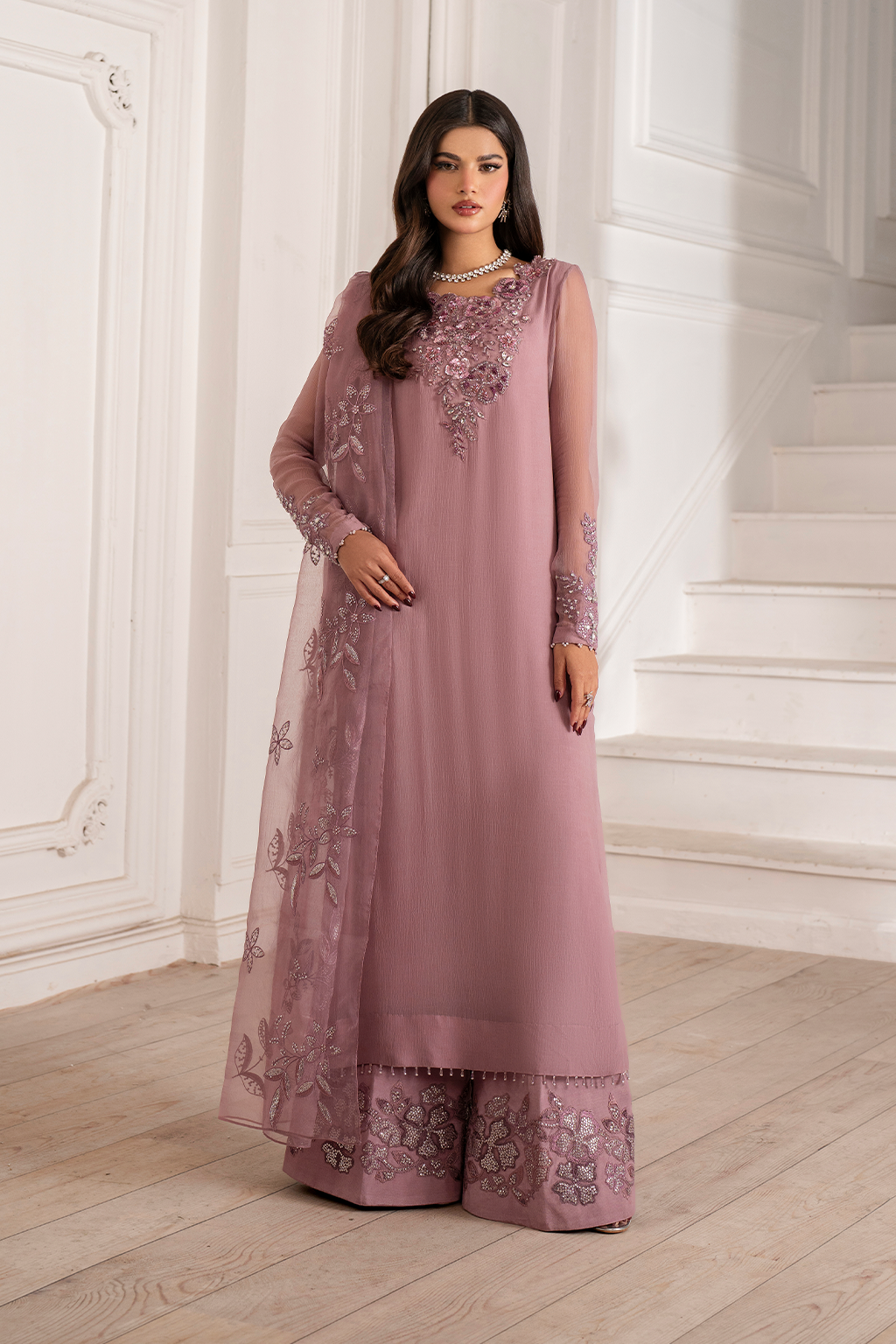 Iznik I Festive Formal I UE-418 Embroidered Chiffon - by Libasekhas UK - Registered Vendor of : Iznik - 100% Original Designer Dress
