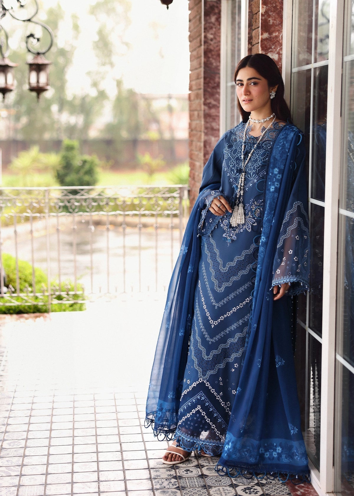 Sardinia | Embroidered Lawn Edit 26 | Terrace Blue - by Libasekhas UK - Registered Vendor of : Sardinia - 100% Original Designer Dress