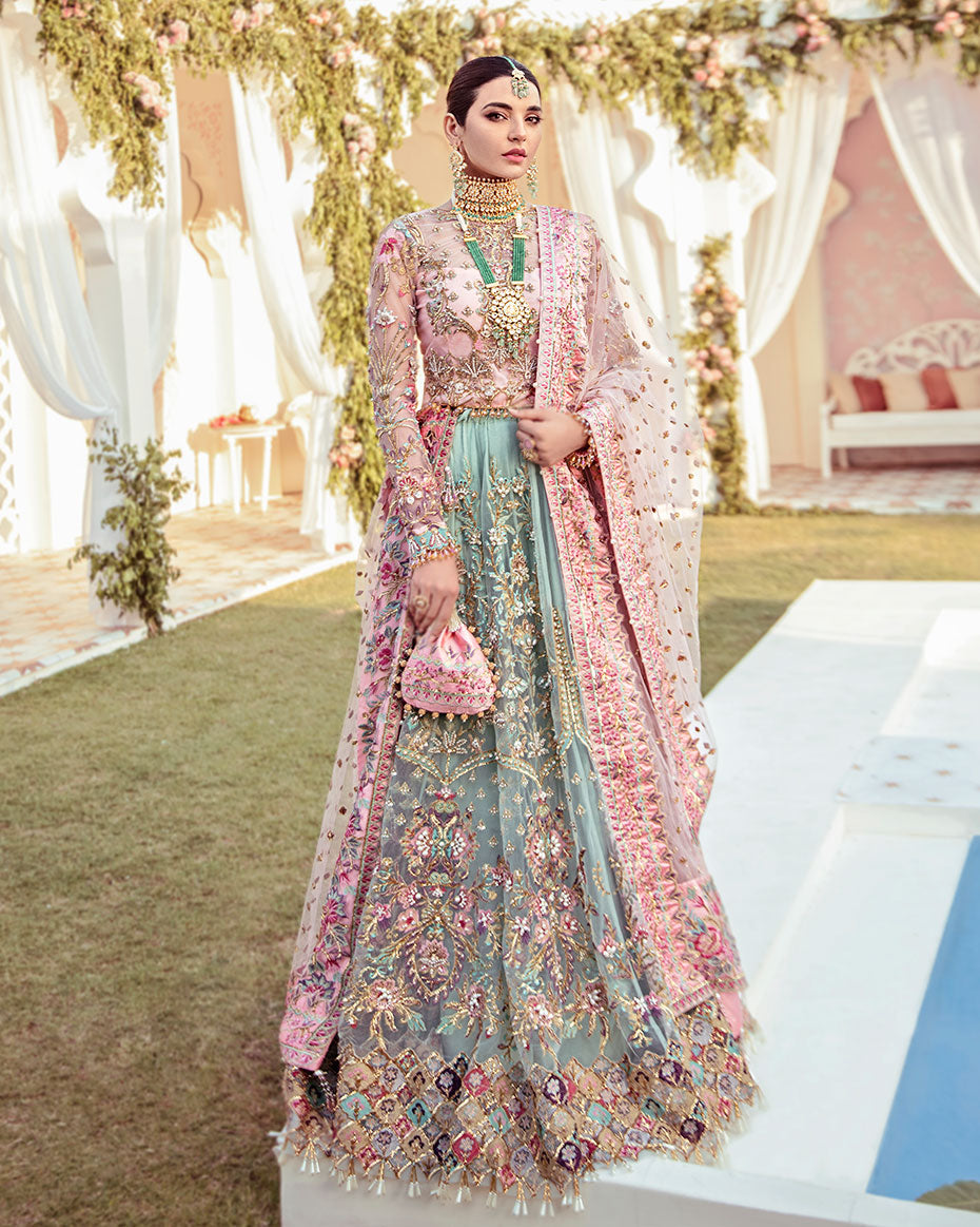 Gulaal | Wedding Formals | Joli Embroidered Net 3-Piece Suit WS-03 - by - Libasekhas UK - Registered Vendor of : Gulaal - 100% Original Designer Dresss