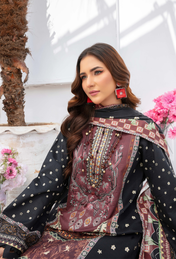 Humdum | Saira Bano Lawn 24 | D09 - by - Libasekhas UK - Registered Vendor of : HumDum - 100% Original Designer Dresss