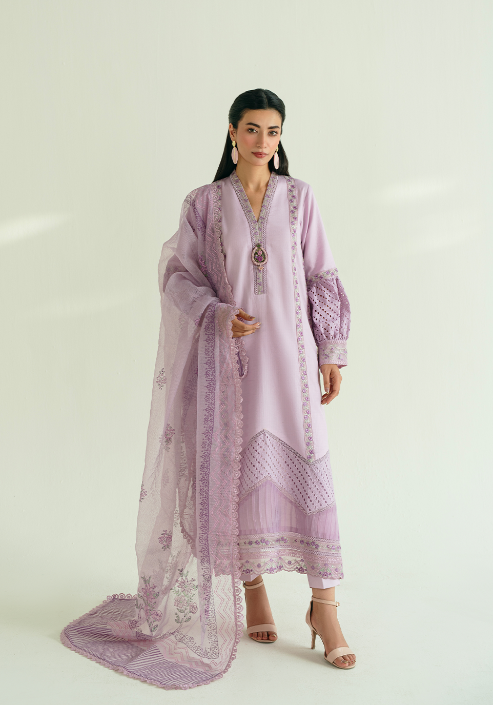 Zarqash | Whispers of Summer | LAVENDER VINES - by Libasekhas UK - Registered Vendor of : Zarqash - 100% Original Designer Dress