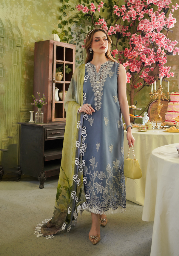 Zarqash | Tresor Luxury Lawn 24 | ZQT 004 THISTLE - by - Libasekhas UK - Registered Vendor of : Zarqash - 100% Original Designer Dresss