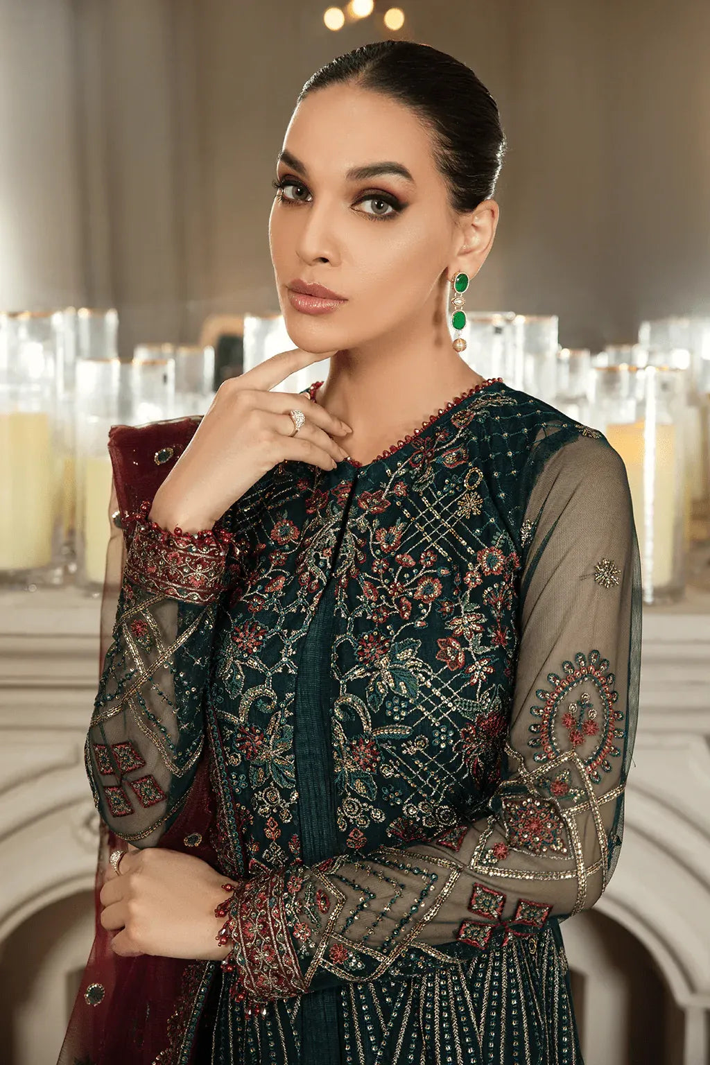 Zarif | Mehroz Formals | PINE GREEN - by - Libasekhas UK - Registered Vendor of : Zarif - 100% Original Designer Dresss