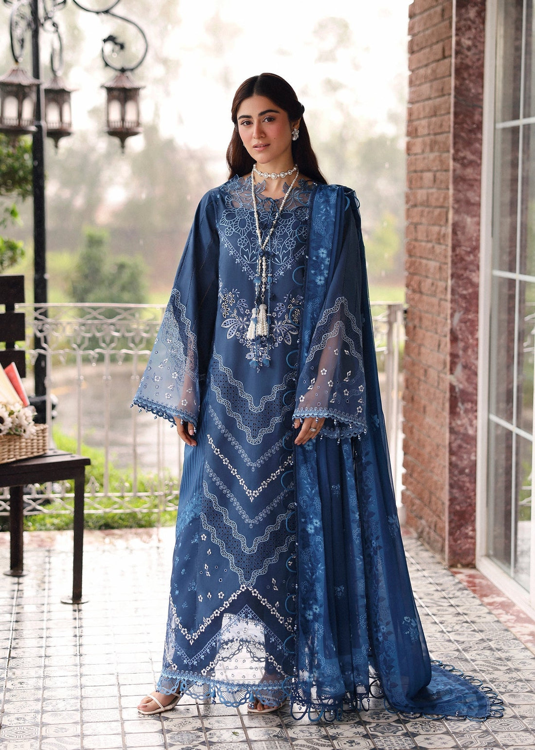Sardinia | Embroidered Lawn Edit 26 | Terrace Blue - by Libasekhas UK - Registered Vendor of : Sardinia - 100% Original Designer Dress