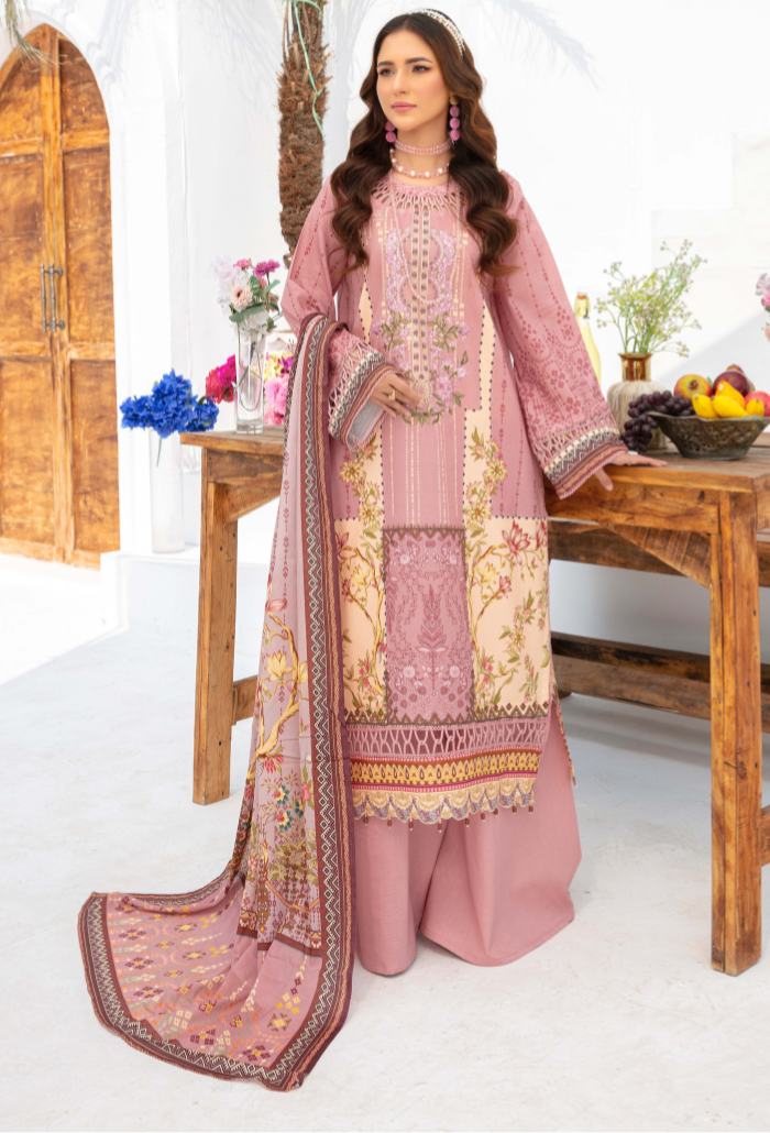 Humdum | Saira Bano Lawn 24 | D01 - by - Libasekhas UK - Registered Vendor of : HumDum - 100% Original Designer Dresss