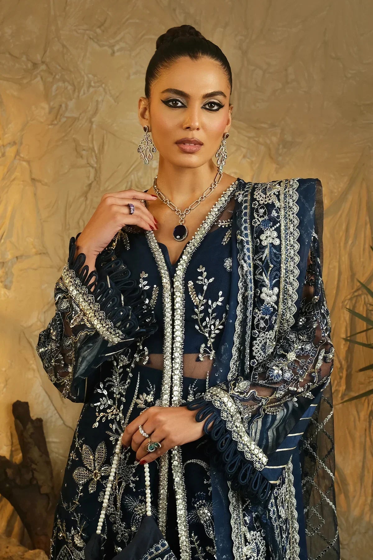 Mina Kashif | Kahani Luxury Formals 23 | Emerald - by - Libasekhas UK - Registered Vendor of : Mina Kashif - 100% Original Designer Dresss