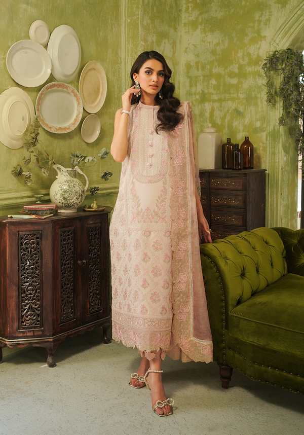 Zarqash | Tresor Luxury Lawn 24 | ZQT 003 FLORA - by - Libasekhas UK - Registered Vendor of : Zarqash - 100% Original Designer Dresss