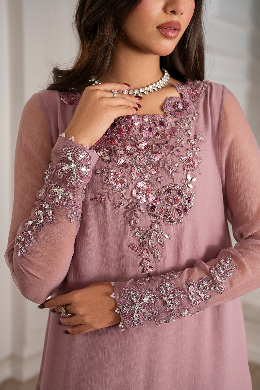 Iznik I Festive Formal I UE-418 Embroidered Chiffon - by Libasekhas UK - Registered Vendor of : Iznik - 100% Original Designer Dress
