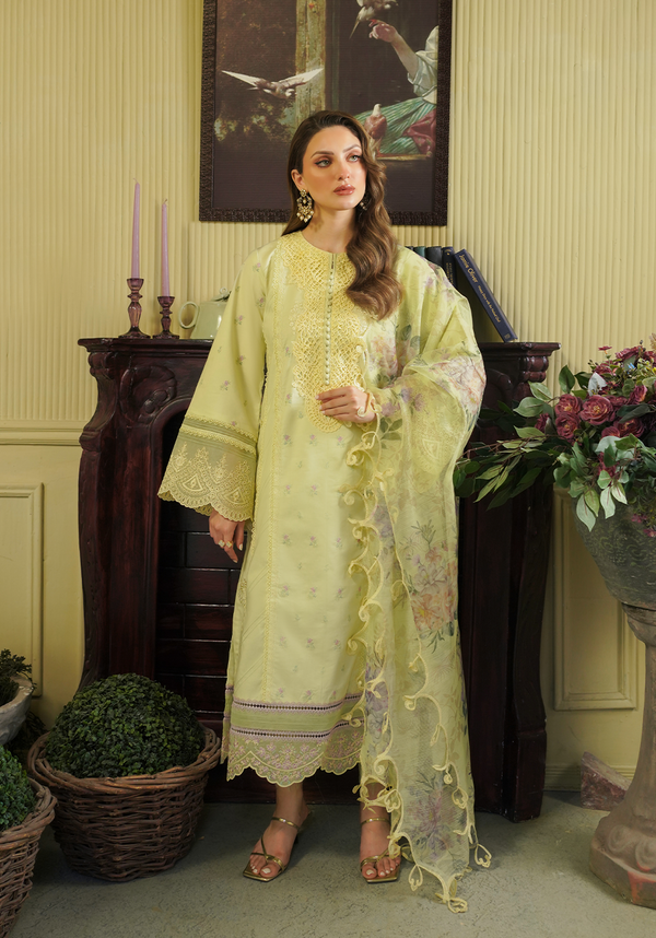 Zarqash | Tresor Luxury Lawn 24 | ZQT 008 PRIMROSE - by - Libasekhas UK - Registered Vendor of : Zarqash - 100% Original Designer Dresss