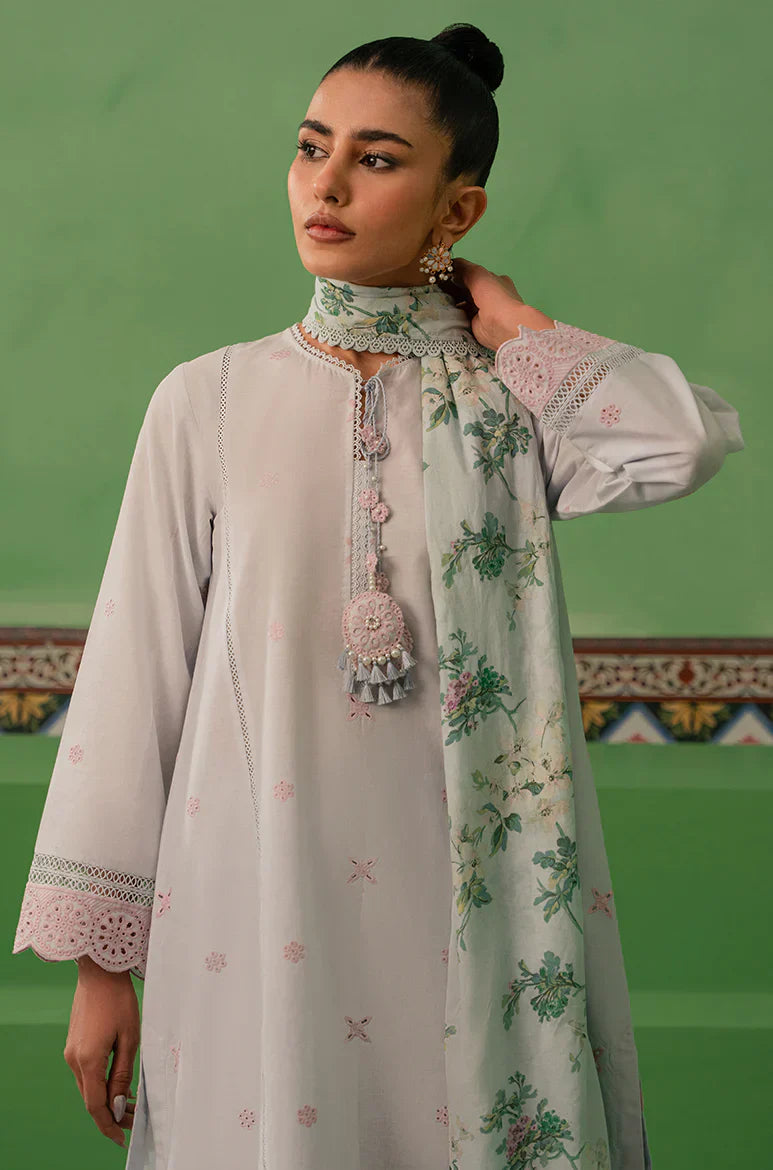 Cross Stitch | Mahiri Embroidered Collection | AQUA PEARL - by - Libasekhas UK - Registered Vendor of : Cross Stitch - 100% Original Designer Dresss