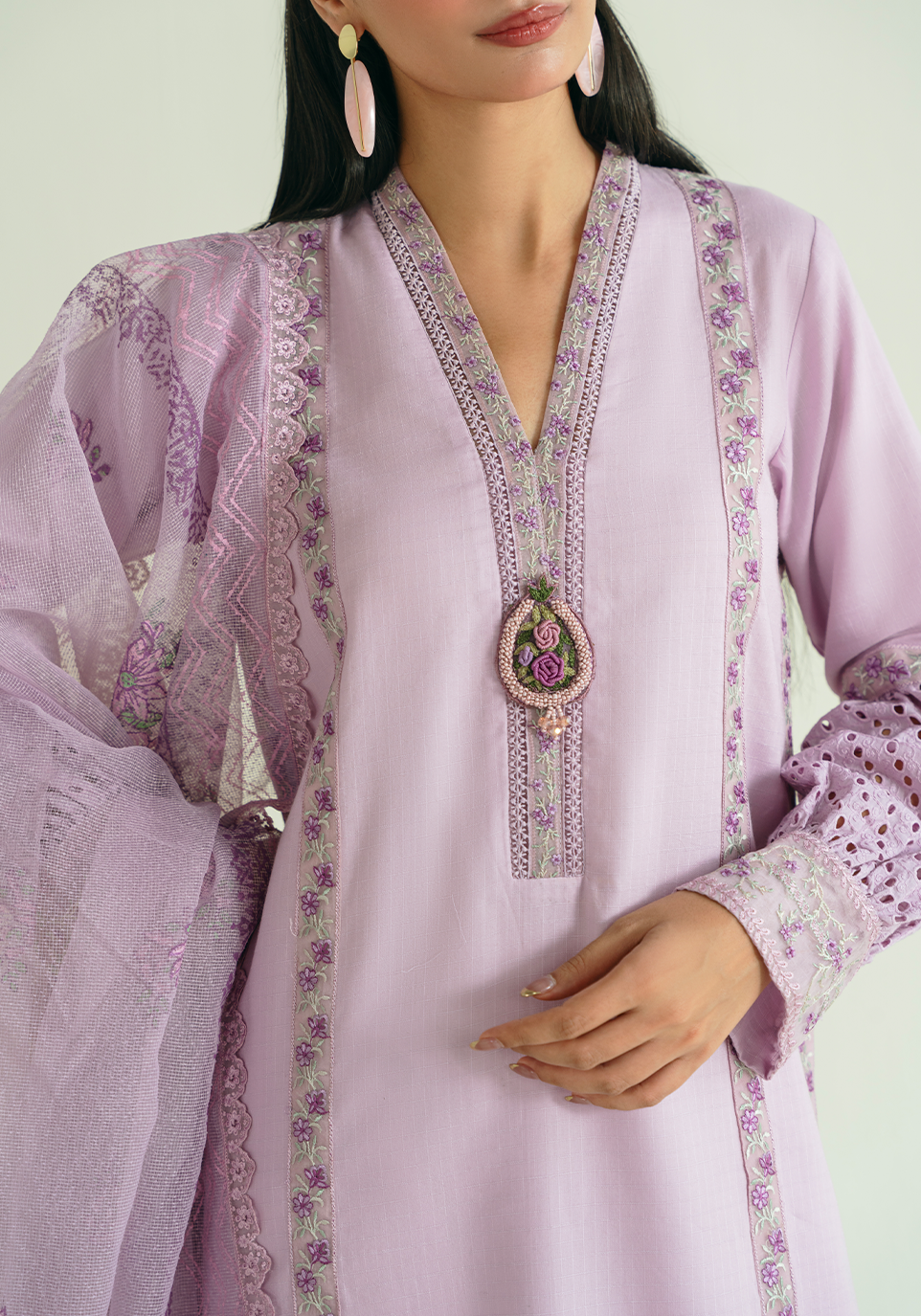 Zarqash | Whispers of Summer | LAVENDER VINES - by Libasekhas UK - Registered Vendor of : Zarqash - 100% Original Designer Dress