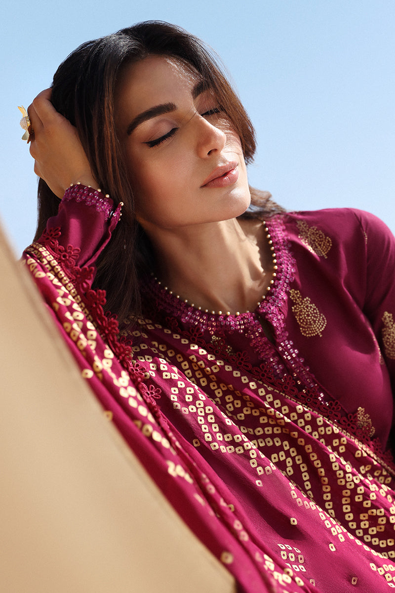 Cross Stitch | Eid Lawn 24 | CRIMSON AURA - by - Libasekhas UK - Registered Vendor of : Cross Stitch - 100% Original Designer Dresss