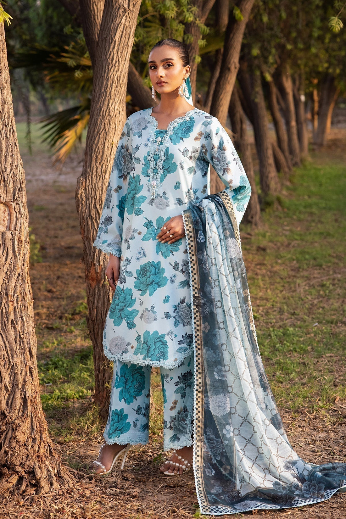 Alizeh | Sheen Lawn Prints 24 | BLUET - by - Libasekhas UK - Registered Vendor of : Alizeh - 100% Original Designer Dresss