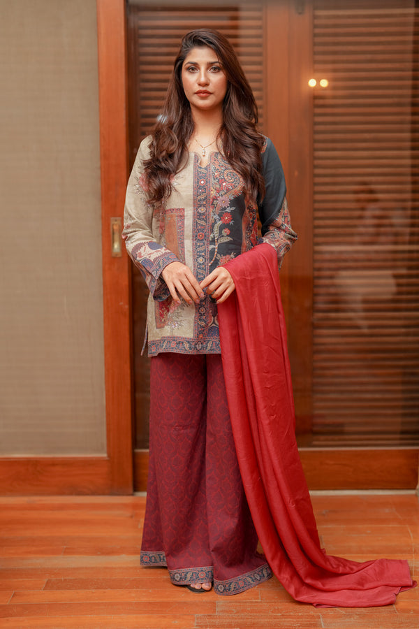 Shamaeel Ansari | Nazaakat Pret | Royal Crimson - by Libasekhas UK - Registered Vendor of : Shamaeel Ansari - 100% Original Designer Dress