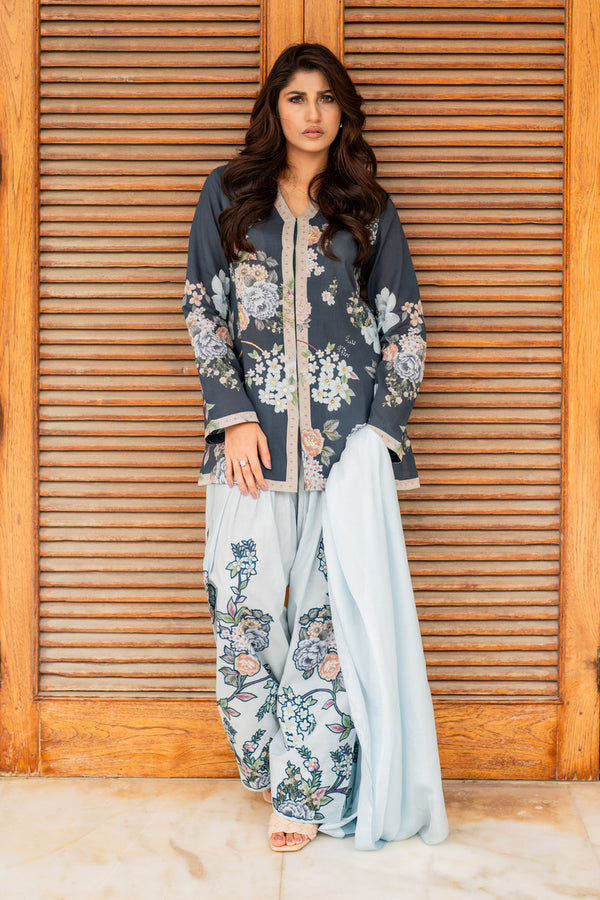 Shamaeel Ansari | Nazaakat Pret | Blue Mirage - by Libasekhas UK - Registered Vendor of : Shamaeel Ansari - 100% Original Designer Dress