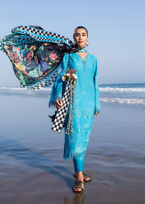 Sadaf Fawad Khan | Siraa Lawn 25 | Mystic Sea - by - Libasekhas UK - Registered Vendor of : Sadaf Fawad Khan - 100% Original Designer Dresss