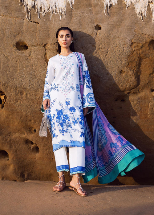 Sadaf Fawad Khan | Siraa Lawn 25 | Blue Pottery - by - Libasekhas UK - Registered Vendor of : Sadaf Fawad Khan - 100% Original Designer Dresss