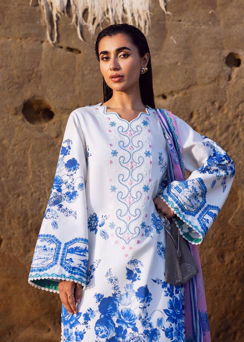 Sadaf Fawad Khan | Siraa Lawn 25 | Blue Pottery - by - Libasekhas UK - Registered Vendor of : Sadaf Fawad Khan - 100% Original Designer Dresss