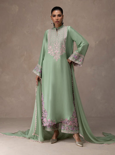 Zainab Chottani | Eid Edit 26 | Mint Bloom - by Libasekhas UK - Registered Vendor of : Zainab Chottani - 100% Original Designer Dress