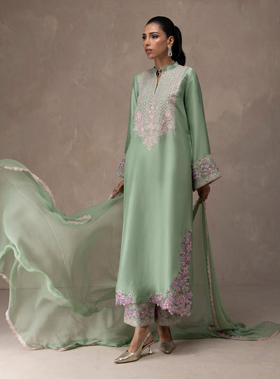 Zainab Chottani | Eid Edit 26 | Mint Bloom - by Libasekhas UK - Registered Vendor of : Zainab Chottani - 100% Original Designer Dress