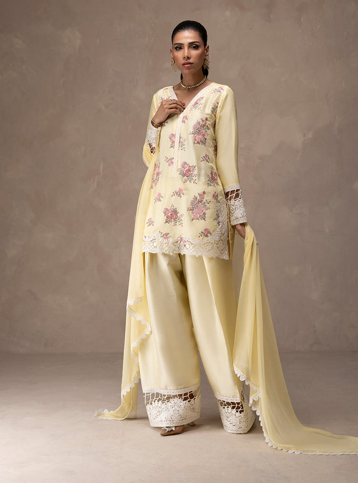 Zainab Chottani | Eid Edit 26 | Butter Yellow Bloom - by Libasekhas UK - Registered Vendor of : Zainab Chottani - 100% Original Designer Dress