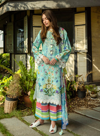 Roheenaz | Ethereal Bloom Lawn 25 | Maristela - by - Libasekhas UK - Registered Vendor of : Roheenaz - 100% Original Designer Dresss