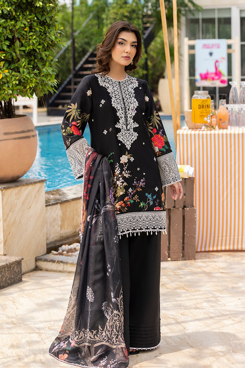 Saad Shaikh | Lawn 25 | Black - Zestel - by - Libasekhas UK - Registered Vendor of : Saad Shaikh - 100% Original Designer Dresss