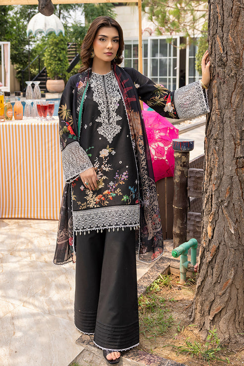 Saad Shaikh | Lawn 25 | Black - Zestel - by - Libasekhas UK - Registered Vendor of : Saad Shaikh - 100% Original Designer Dresss