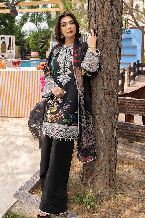 Saad Shaikh | Lawn 25 | Black - Zestel - by - Libasekhas UK - Registered Vendor of : Saad Shaikh - 100% Original Designer Dresss