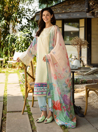 Roheenaz | Ethereal Bloom Lawn 25 | Velora - by - Libasekhas UK - Registered Vendor of : Roheenaz - 100% Original Designer Dresss