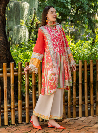 Roheenaz | Ethereal Bloom Lawn 25 | Roselle - by - Libasekhas UK - Registered Vendor of : Roheenaz - 100% Original Designer Dresss