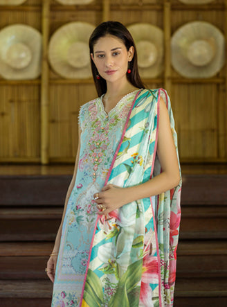 Roheenaz | Ethereal Bloom Lawn 25 | Mistelle - by - Libasekhas UK - Registered Vendor of : Roheenaz - 100% Original Designer Dresss