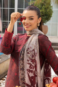 Saad Shaikh | Lawn 25 | Mehroon - Twilight Flora - by - Libasekhas UK - Registered Vendor of : Saad Shaikh - 100% Original Designer Dresss