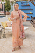 Saad Shaikh | Lawn 25 | Peach - Flayme - by - Libasekhas UK - Registered Vendor of : Saad Shaikh - 100% Original Designer Dresss
