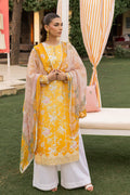 Saad Shaikh | Lawn 25 | Yellow - Amber Bloom - by - Libasekhas UK - Registered Vendor of : Saad Shaikh - 100% Original Designer Dresss