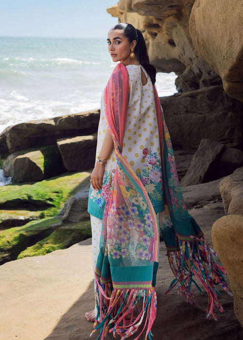 Sadaf Fawad Khan | Siraa Lawn 25 | Retro Polka - by - Libasekhas UK - Registered Vendor of : Sadaf Fawad Khan - 100% Original Designer Dresss