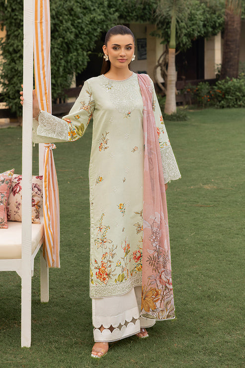 Saad Shaikh | Lawn 25 | Pista - Floral Mirage - by - Libasekhas UK - Registered Vendor of : Saad Shaikh - 100% Original Designer Dresss
