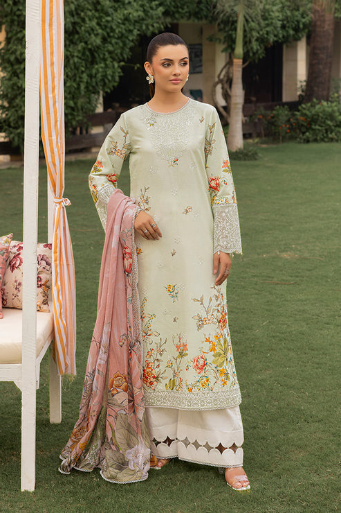 Saad Shaikh | Lawn 25 | Pista - Floral Mirage - by - Libasekhas UK - Registered Vendor of : Saad Shaikh - 100% Original Designer Dresss