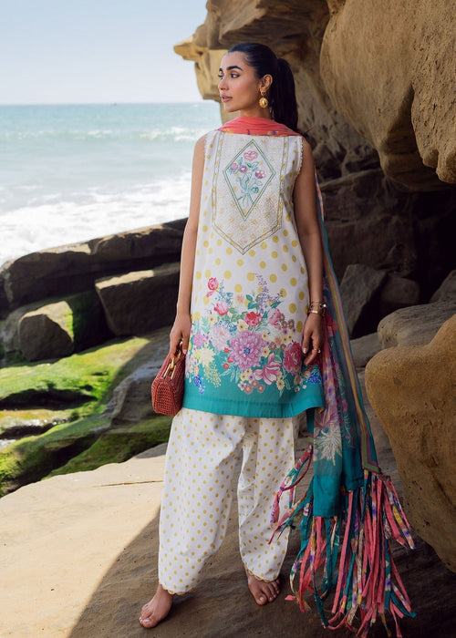 Sadaf Fawad Khan | Siraa Lawn 25 | Retro Polka - by - Libasekhas UK - Registered Vendor of : Sadaf Fawad Khan - 100% Original Designer Dresss