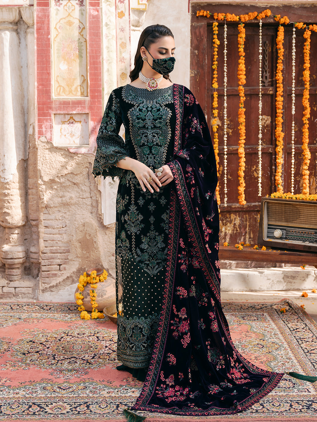 Flossie | Siara Velvet Formals | V-102 - B - by - Libasekhas UK - Registered Vendor of : Flossie - 100% Original Designer Dresss