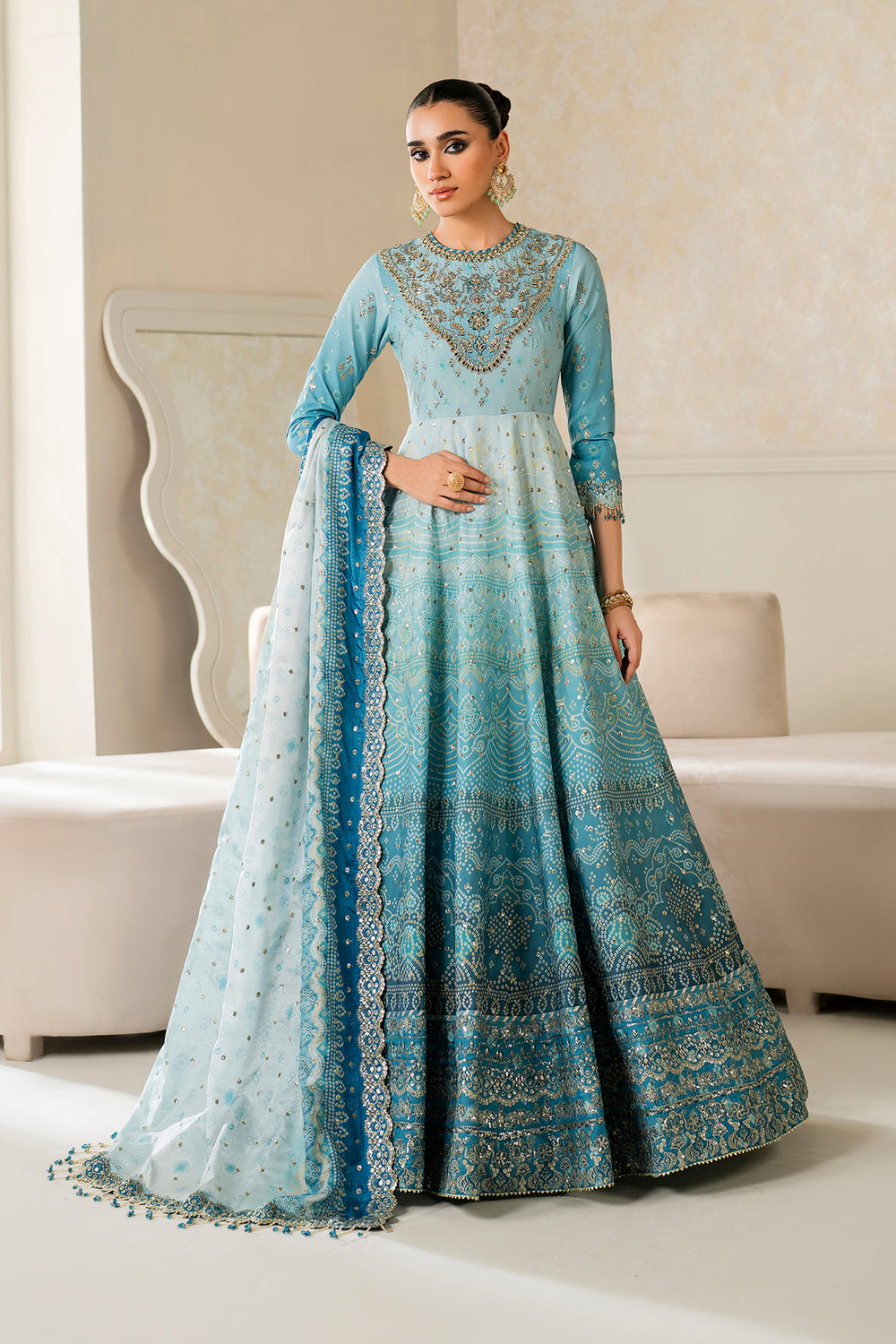 Baroque | Formals Collection | EMBROIDERED SILK UF-4162 - by Libasekhas UK - Registered Vendor of : Baroque - 100% Original Designer Dress