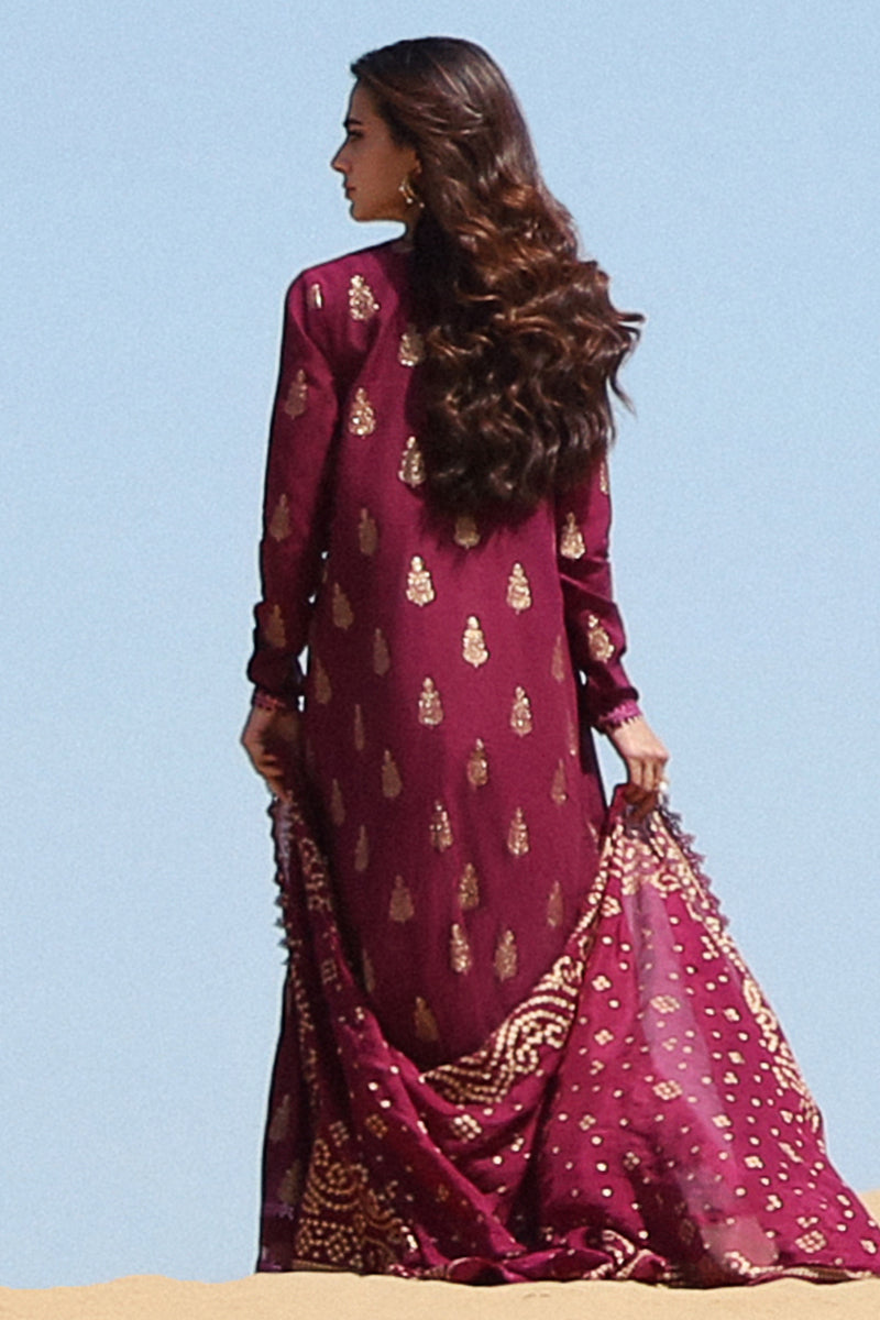 Cross Stitch | Eid Lawn 24 | CRIMSON AURA - by - Libasekhas UK - Registered Vendor of : Cross Stitch - 100% Original Designer Dresss