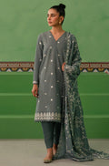 Cross Stitch | Mahiri Embroidered Collection | DUSTY GRANITE - by - Libasekhas UK - Registered Vendor of : Cross Stitch - 100% Original Designer Dresss