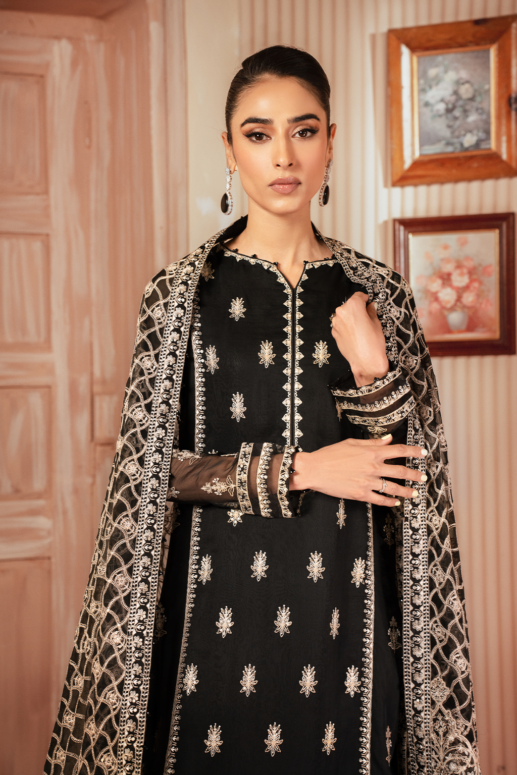 Iznik | Chiffon Kari | ICK-03 Embroidered Chiffon - by - Libasekhas UK - Registered Vendor of : Iznik - 100% Original Designer Dresss