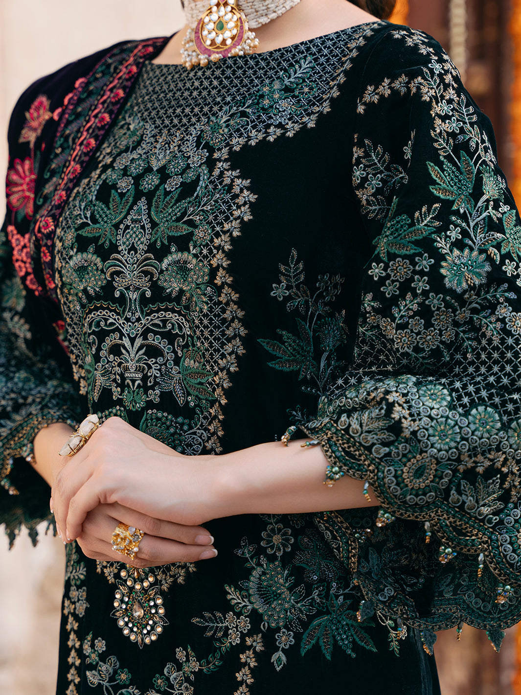 Flossie | Siara Velvet Formals | V-102 - B - by - Libasekhas UK - Registered Vendor of : Flossie - 100% Original Designer Dresss