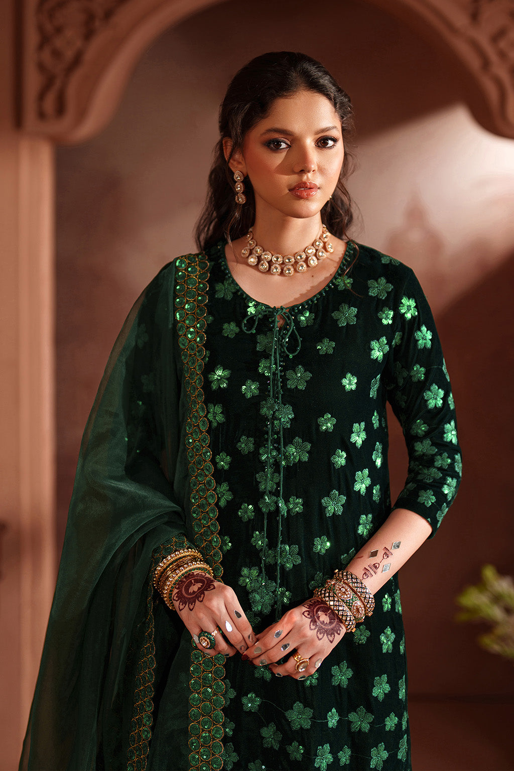 Iznik | Velvet 25 | IV-60 Embroidered Velvet - by Libasekhas UK - Registered Vendor of : Iznik - 100% Original Designer Dress